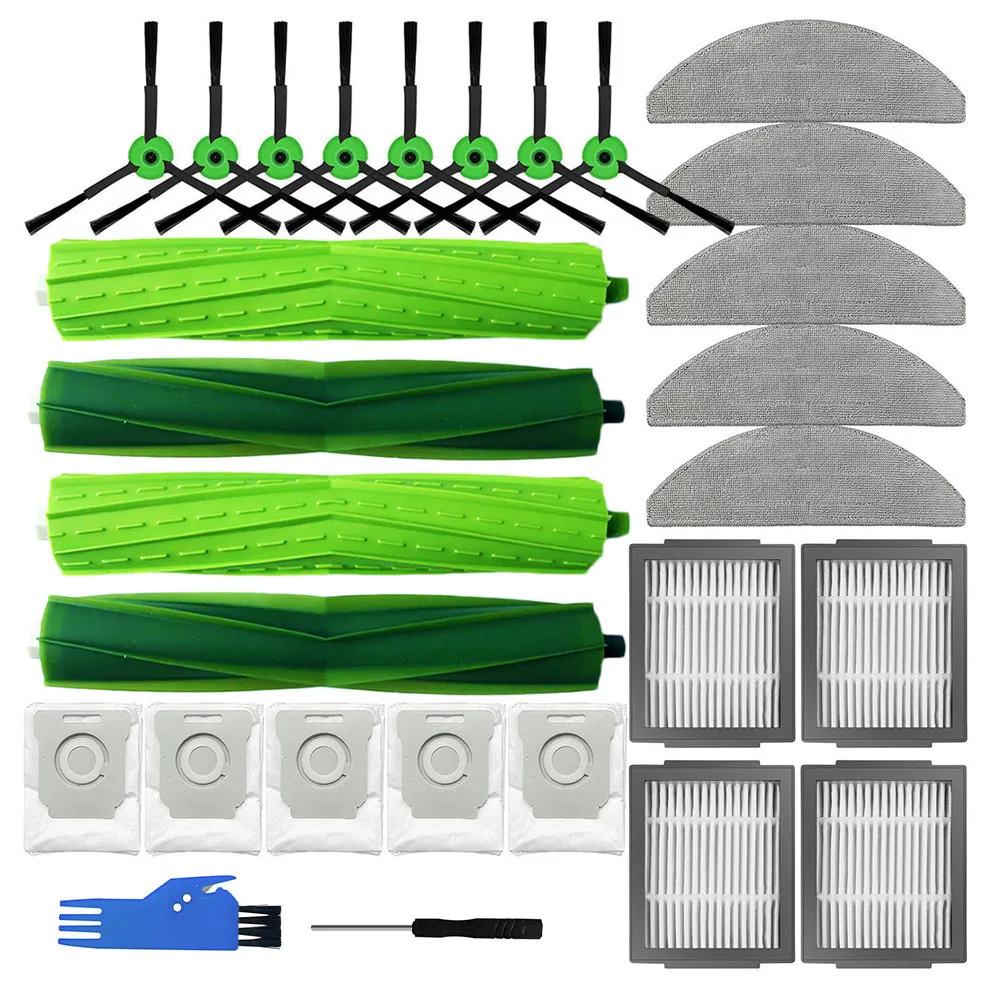 หลักแปรงด้านข้าง HEPA FILTER Mop Rag Universal ล้อยางผิวสําหรับ iRobot Roomba Combo J5/J5 +/ i5/I5 + เครื่องดูดฝุ่นอุปกรณ์เสริม