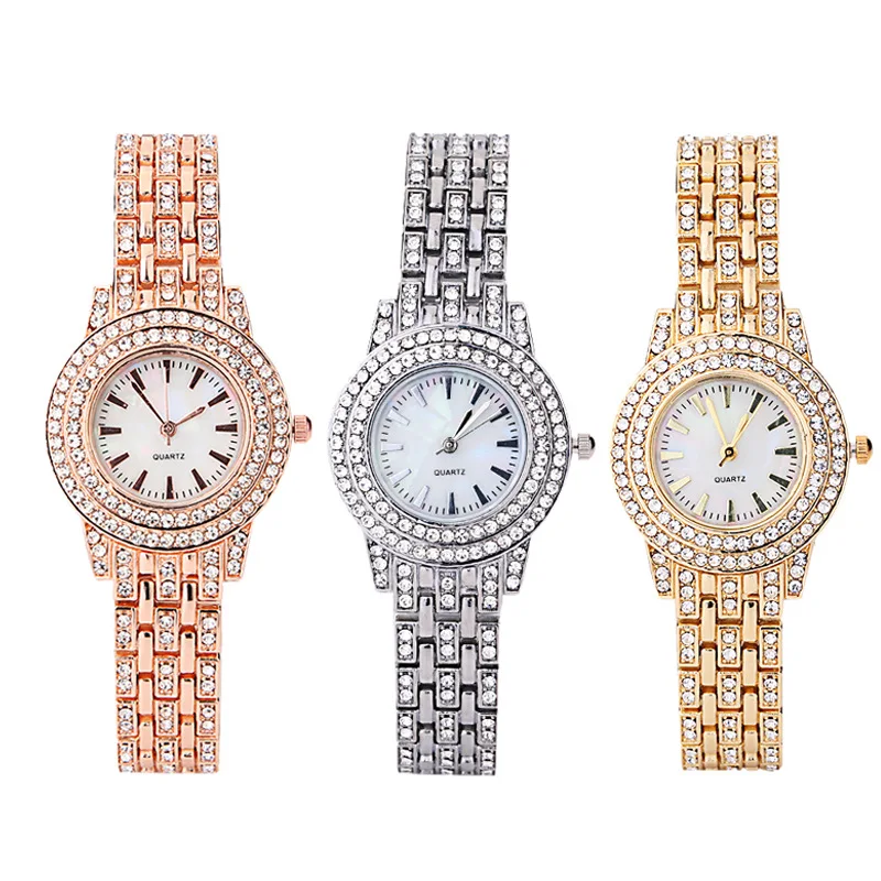 Watch Women Iced Out Bling Diamound Wristwatch Simple Fashion Luxury Hot Sale Ladies Gifts Clocks Relojes Para Mujer