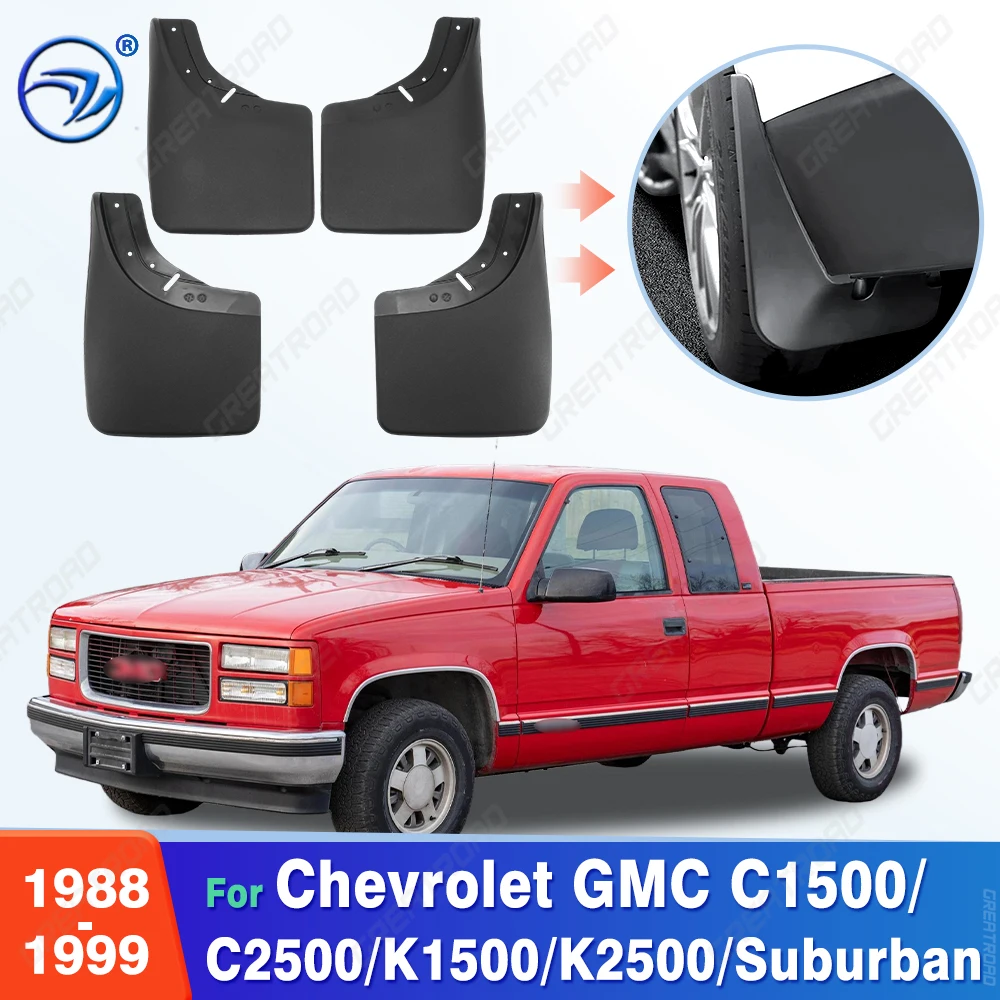 

For Chevrolet GMC C1500/C2500/K1500/K2500 1988-1998 Suburban 1992-1999 Fender Mudflaps Splash Guards Mudguards Mud Flaps