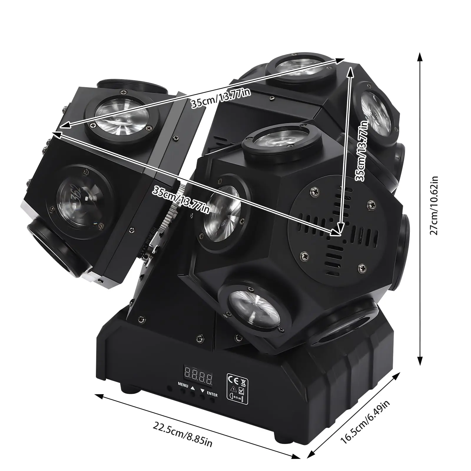 Lumière Disco à tête mobile 180W, 3 têtes RGBW DMX512, faisceau lumineux de fête DJ, lumière de scène rotative à tête mobile pour discothèque et mariage
