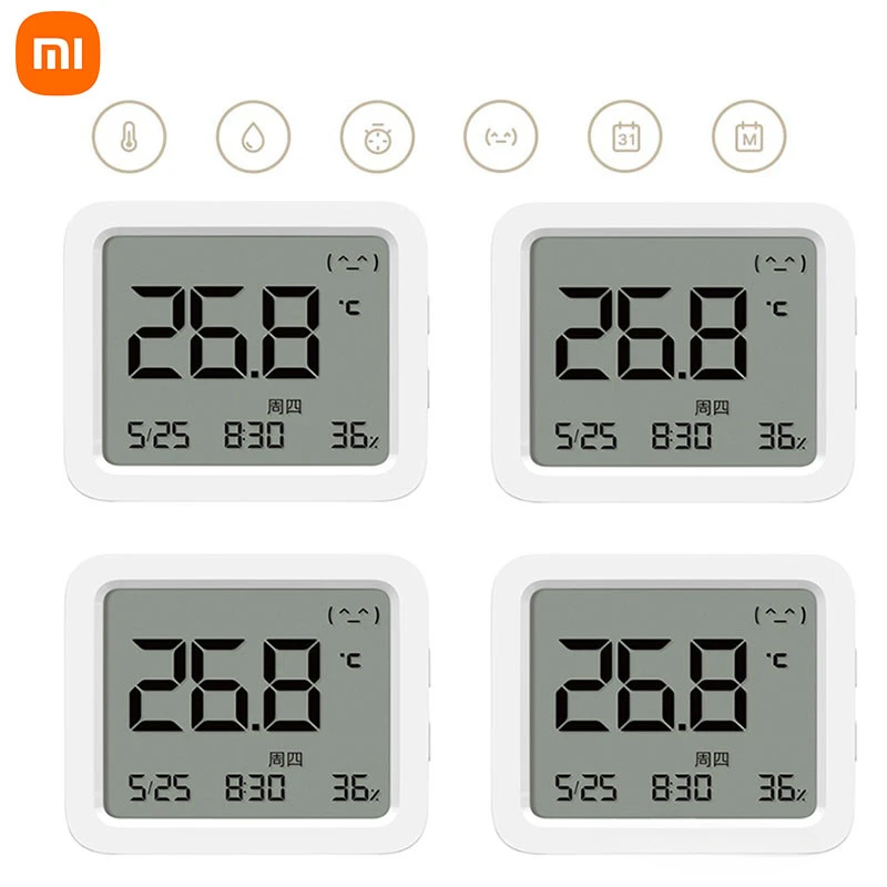 XIAOMI Mijia Smart Bluetooth termometro 3 Big LCD Wireless Electric Digital igrometro temperatura e umidità 3 per Mijia APP