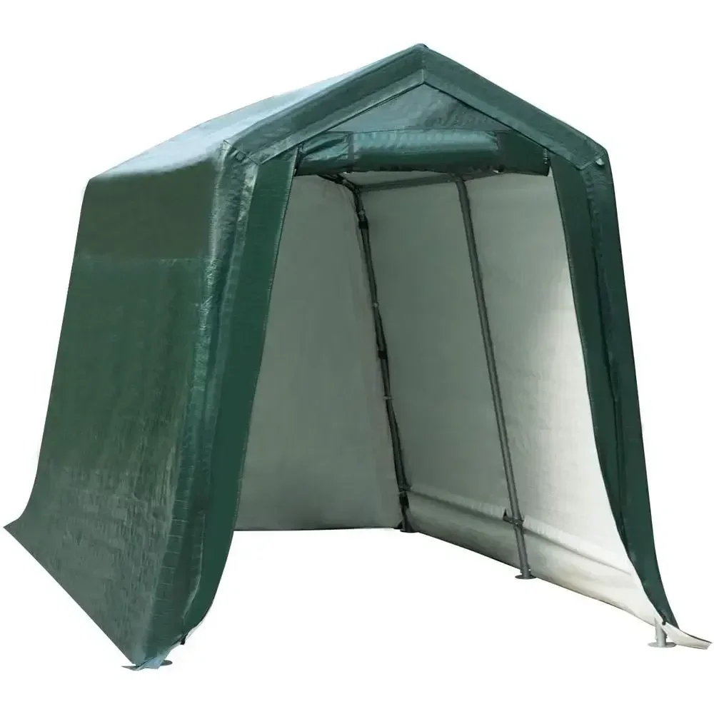 All-Steel Outdoor Storage Shelter with Ripstop Waterproof Cover and Sidewalls