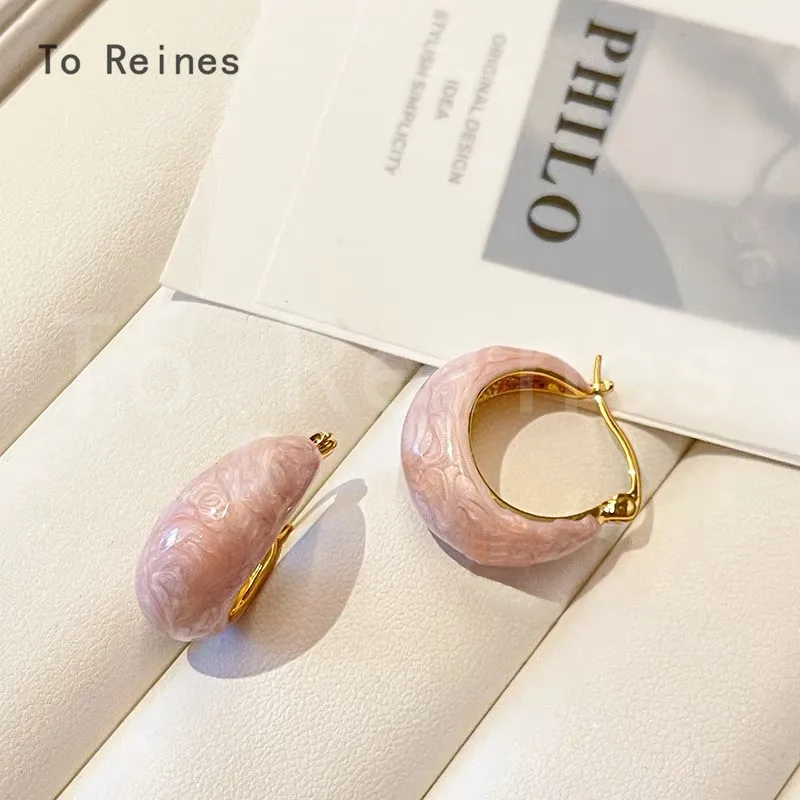 To Reines 2023 New Trendy Ear Accessories For Party Green Pink Transparent Resin Earrings For Women Geometric Irregular Eardrop