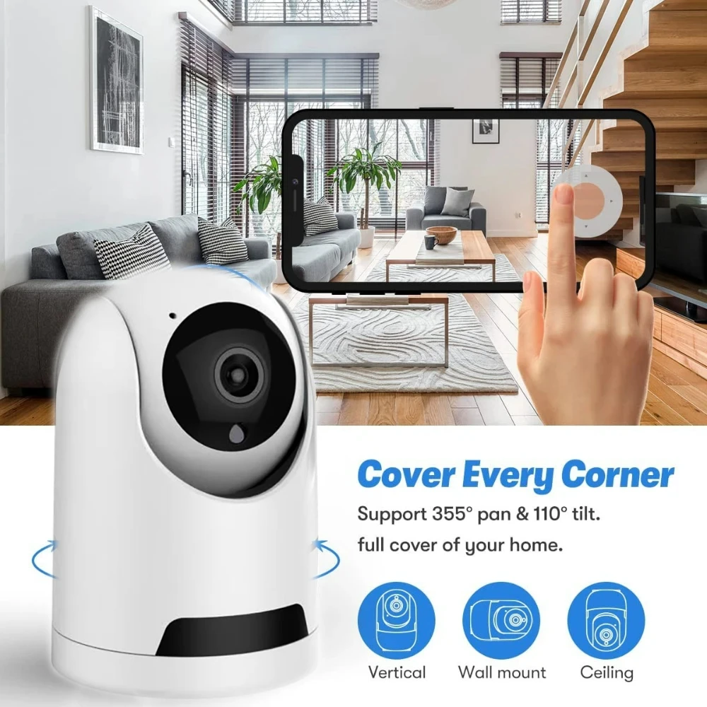 8MP ICSEE Wifi kamera bezpieczeństwa wewnętrzna kamera monitorująca dwukierunkowa detekcja ruchu Audio automatyczne śledzenie niania elektroniczna baby monitor kamera wideo
