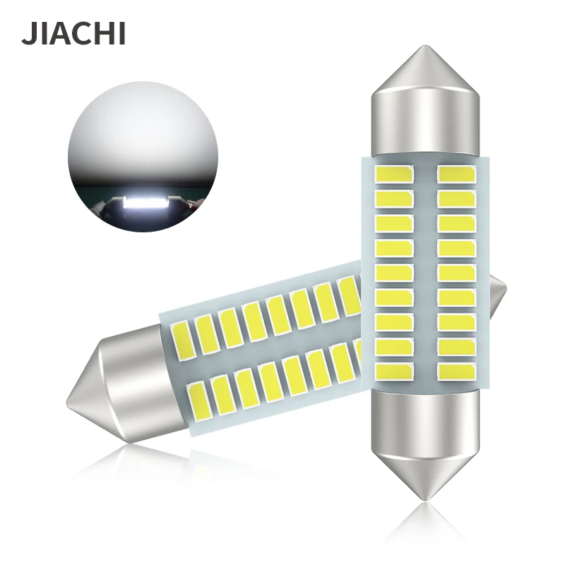 

Jiachi 2PCS C5W C10W Led 36mm 41mm 3014Chip DC12V-24V Led Canbus Auto Lamp Festoon Dome Interior Light for Car White 6000-6500K