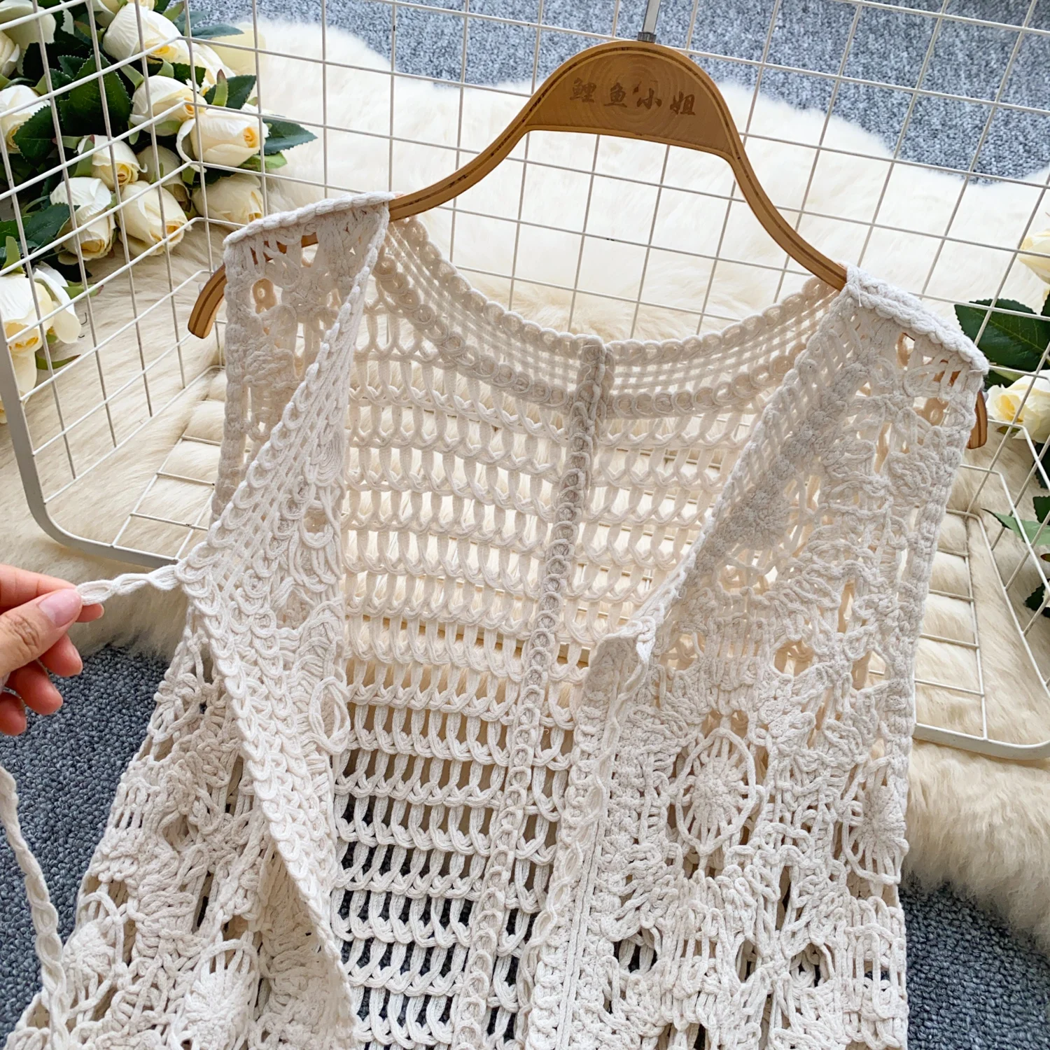 2025 الربيع والخريف عطلة نمط جوفاء الكروشيه الدانتيل متابعة أكمام سترة محبوك سترة الحلو البوهيمي الشاطئ ملابس خارجية سترة