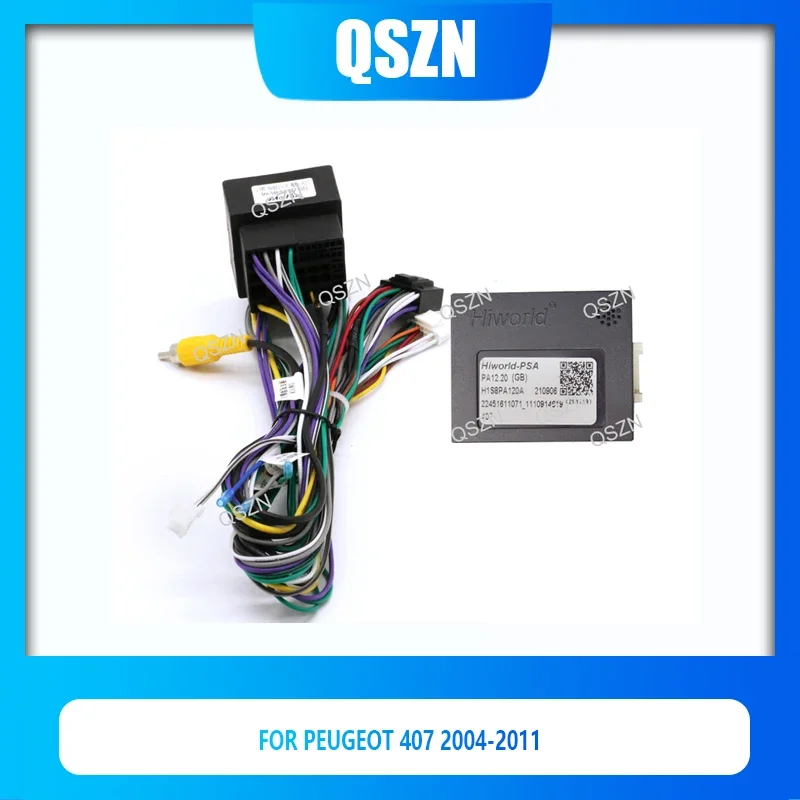 

QSZN Car Radio Canbus Box Adaptor Hiworld-PSA for Peugeot 407 2004-2008 2011 Wiring Harness Cable Android