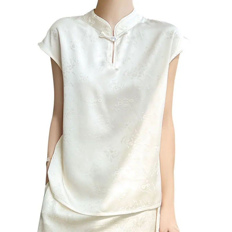 

Slimming Effect White round Ne ort Sve Women's T-irt Summer New Sle Faionable Thin Base irt Age Reduction