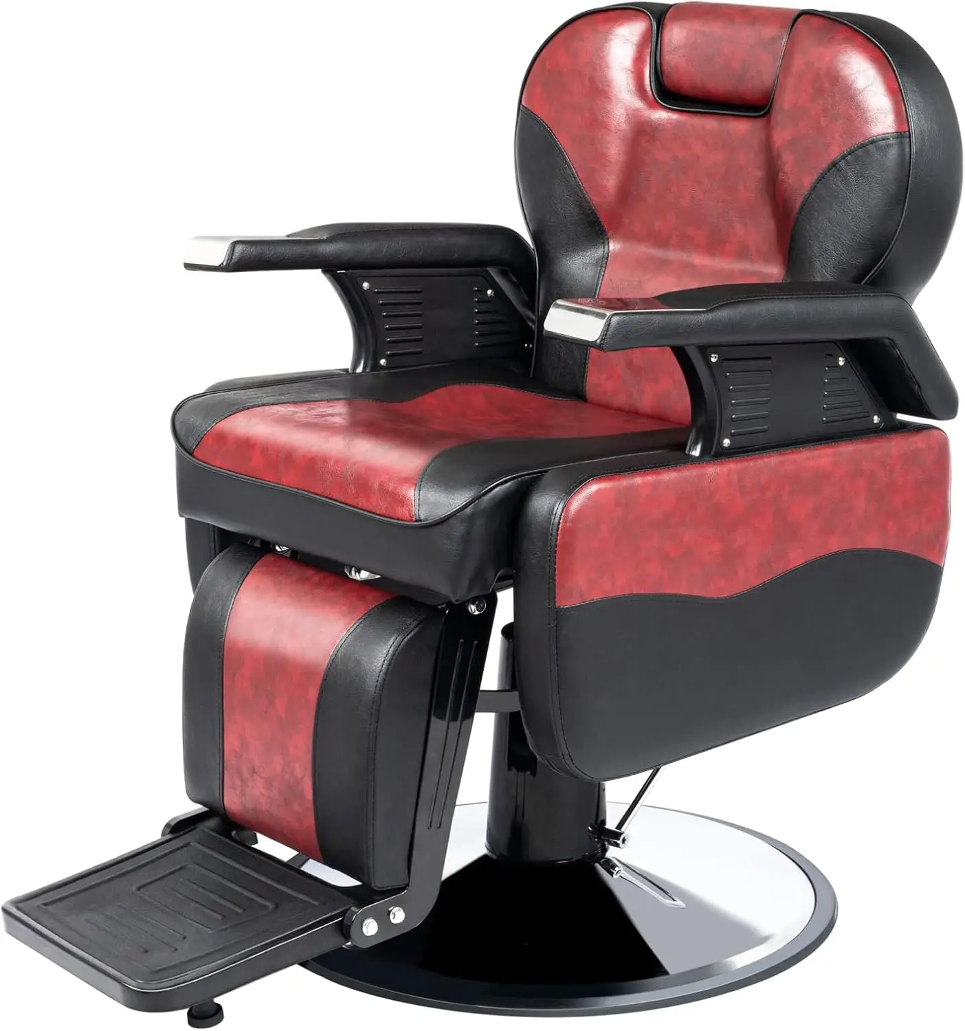 Mefeir Barber Chair Red Heavy Duty Reclining, All Purpose Hydraulic Salon Chairs For Hair Stylist, Barbershop Beauty Spa