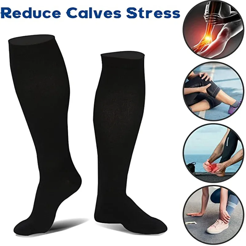3Pairs Kompression Socken Kniehohe Krampfadern Strümpfe Männer Frauen Sport Socken Anti Müdigkeit Schmerzen Relief Kompression Strümpfe – Detail 9