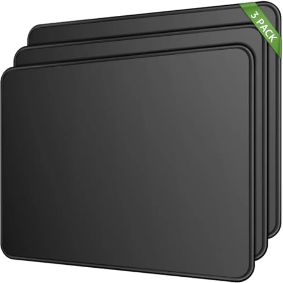 

Mouse Pad 3-Pack [30% Larger] with Anti-Fray Stitched Edges, Premium Waterproof Surface, Non-Slip Rubber Base, Computer and Gam