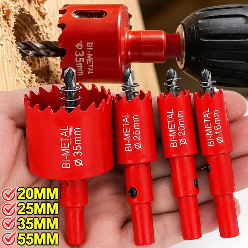 

20mm/25mm/35mm/55mm M42 Bi-Metal Hole Saw HSS Drill Bits Drilling Crown for Metal Iron Aluminum Stainless Wood Cutter Tools