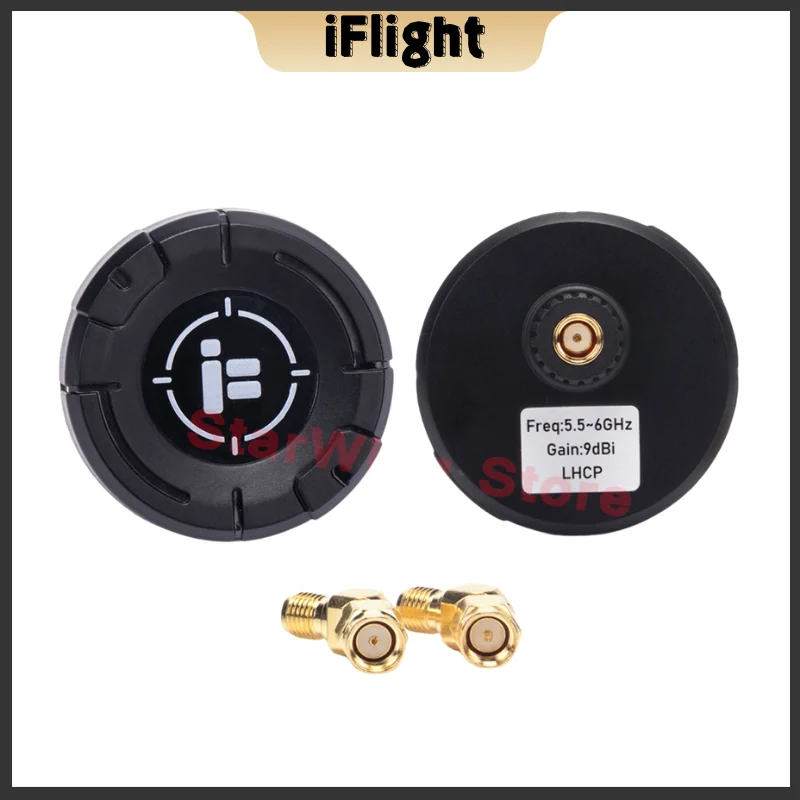 IFlight Pigeon 5.8G Circulaire Polarisatie Directionele 9dBi Gain FPV Patch Antenne RP-SMA LHCP RHCP met 2 STKS 45 Graden Adapter