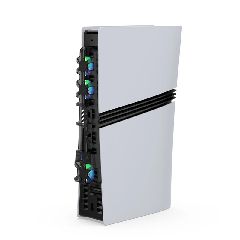For PS5 PRO Cooling Fan For Playstation 5 PRO Disc Edition Digital Edition USB 3.0 Port And With RGB Lighting