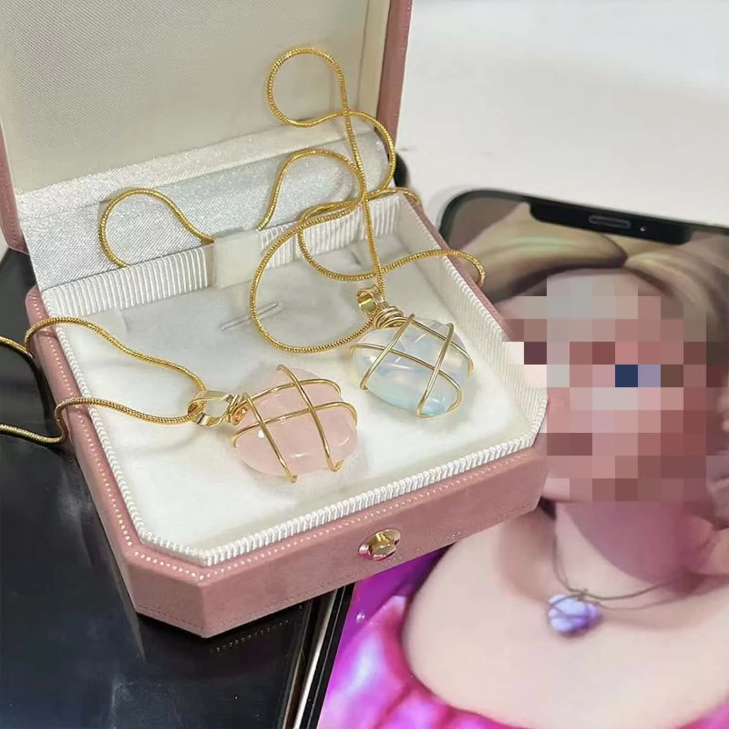 Mode Cartoon Prinzessin Herz Anhänger Halskette Schnur mit Metalldraht Frauen herzförmige Schlüsselbein Schlangen kette einzigartige Halskette – Detail 1