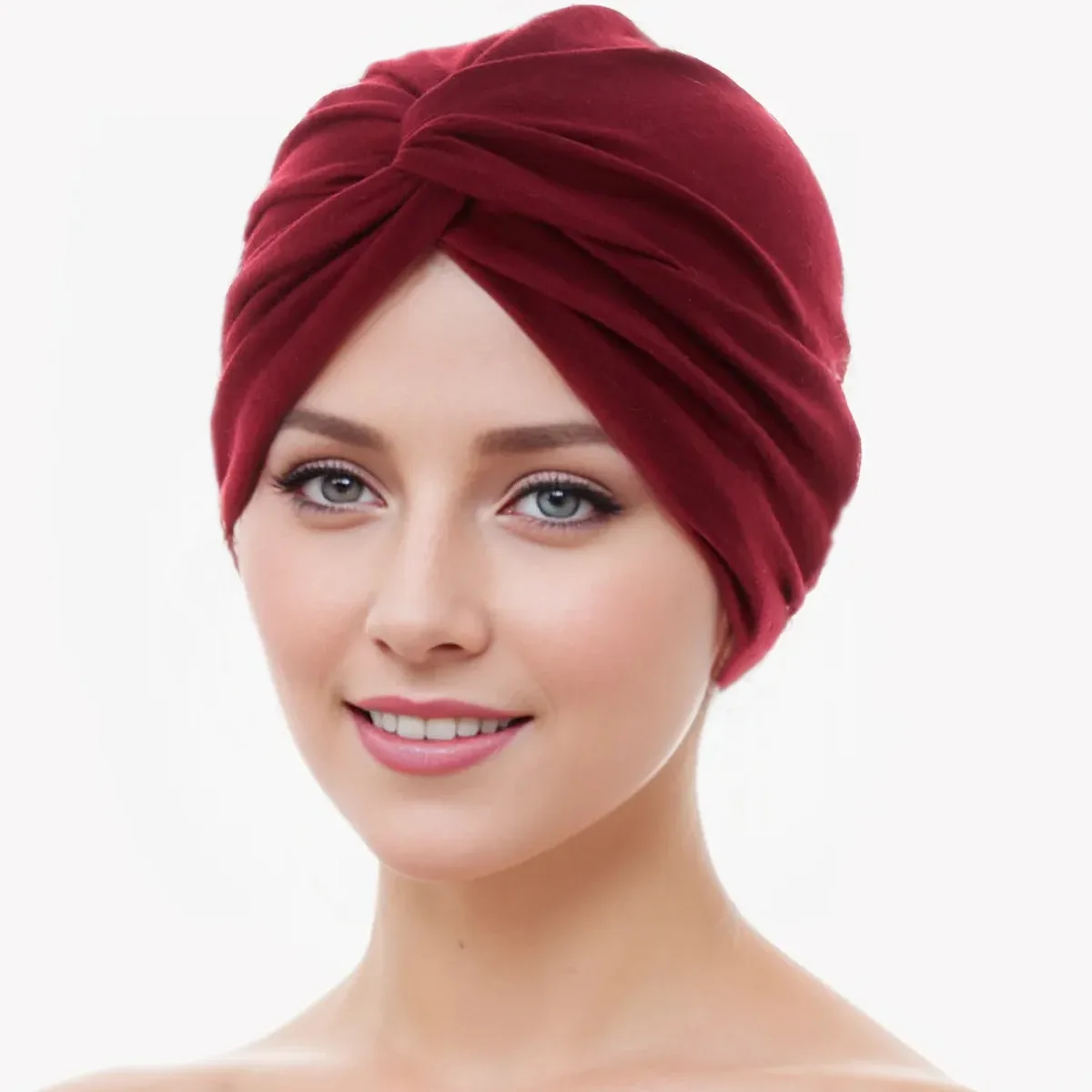 Cotton Headwrap Scarf Breathable Stretch Full Coverage Vintage Boho Elastic Cross Wrap Cap for Women​