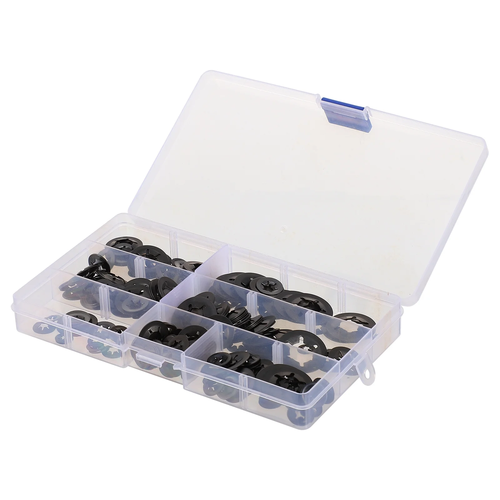 

340pcs Lock Washers Assortment Kit 7 Sizes Black Internal Tooth Washer Hardened Steel Fasteners For Indoor Outdoor Use