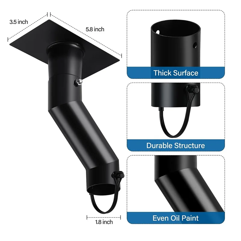 A19F-Rain Chain Gutter Adapter Black Installation Suit For Gutter Downspout Outlet