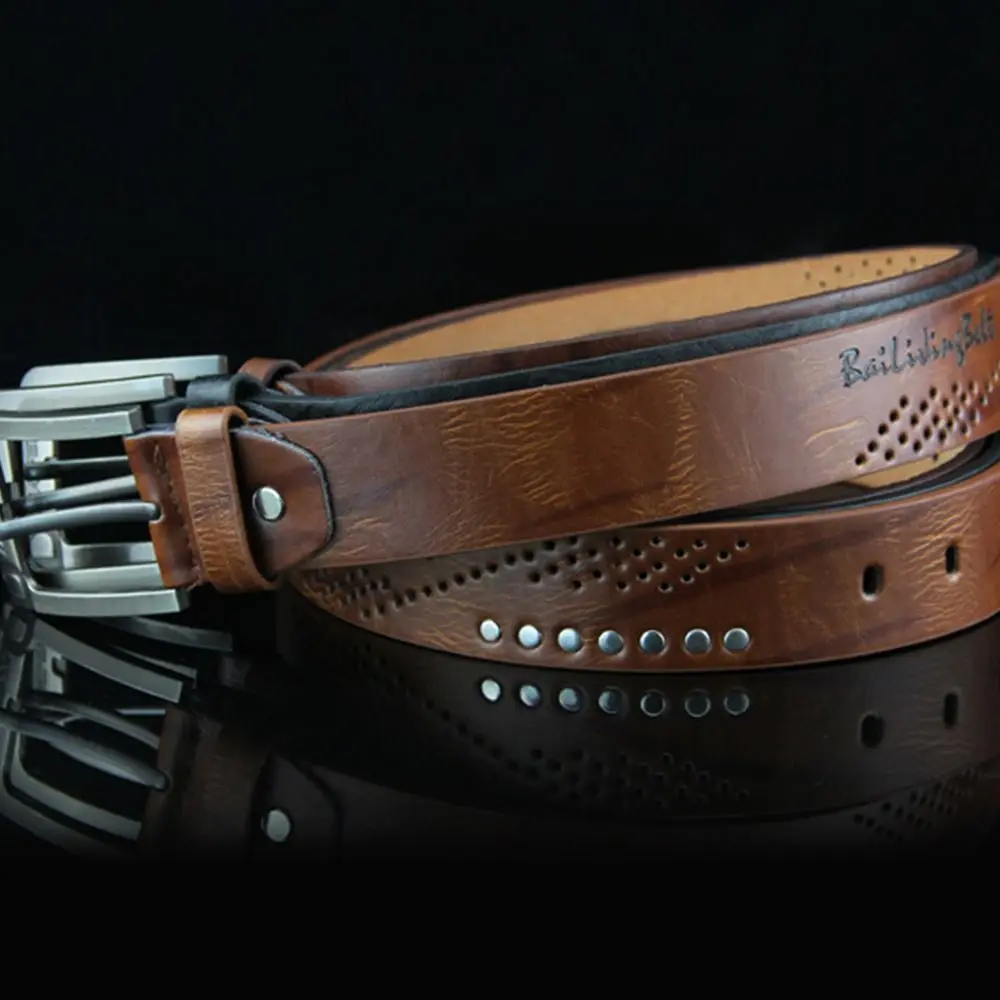 Fashion Vintage Wild Skirt Leather Belt Pin Buckle Waistband Pants Bands Men Belts Pin Buckle Waistband Men Belts