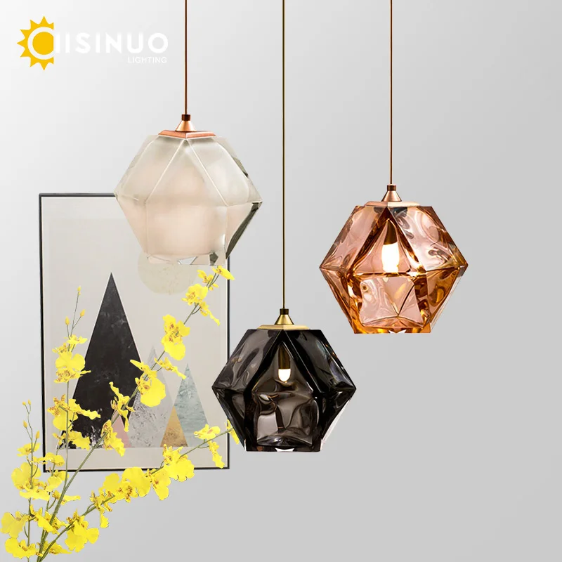 

Nordic modern minimalist creative glass restaurant small chandelier bar art bedroom bedside staircase personalized small chandel