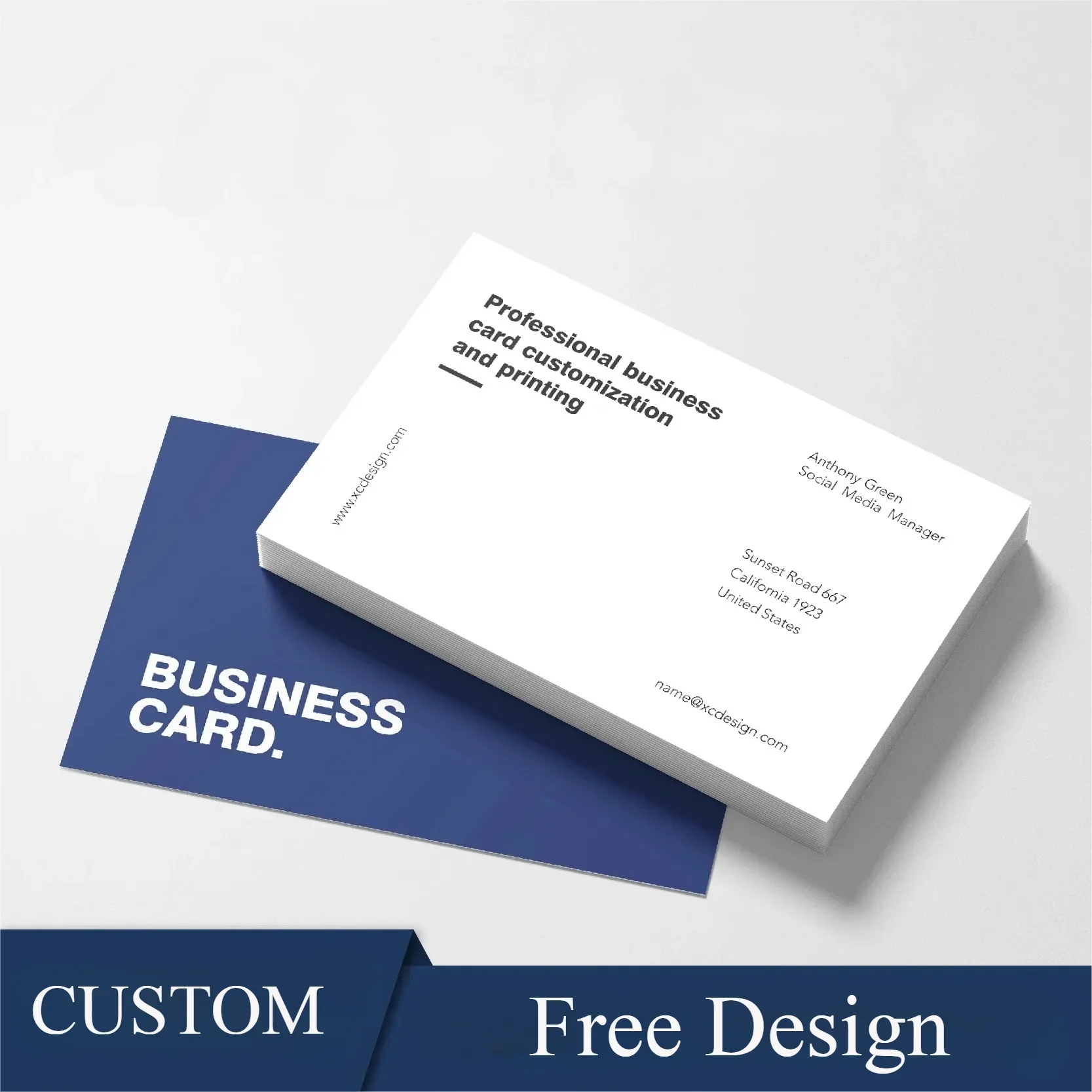 100 PCS Business Card Customized LOGO Text Full Color Double Sided Personalized Printing Thank You Card Free DESIGN Id Card