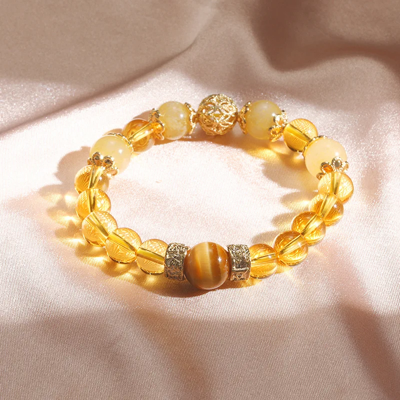 

Yellow Crystal Wealth Transfer Bead Bracelet Fashion Versatile Gift