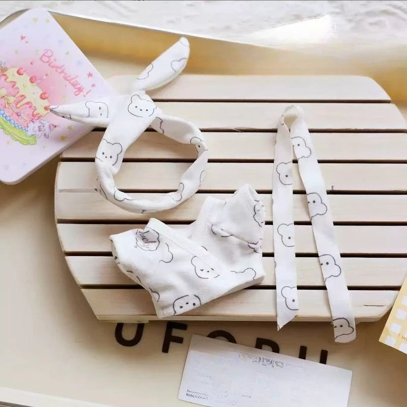 Ropa 3.0 Labubu Roupas Pijamas Roupão Bonito Urso Conjunto de Pijama Boneca Acessórios para Cabeça