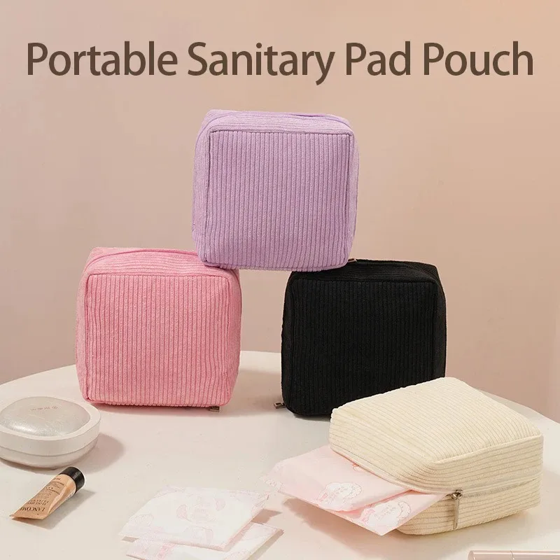 Portable multifunctional Toiletry Bag Sanitary Pad Pouch Pad Pouch Cute Cosmetic Storage Pouch Women Small Makeup Bag Cable Case