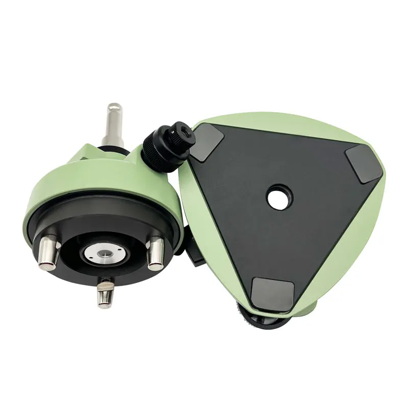 Green Three-Jaw Tribrach Adapter With Optical Plummet Level Bubble For Prism Replacement For Total Stations Surveying