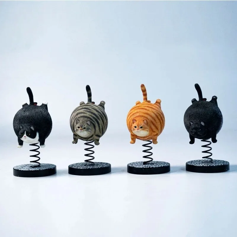 Presale JXK Handmade Ornament Cute Bouncy Ball Cat Spring Cat Animal Model Shaped Decorations Desktop Crafts