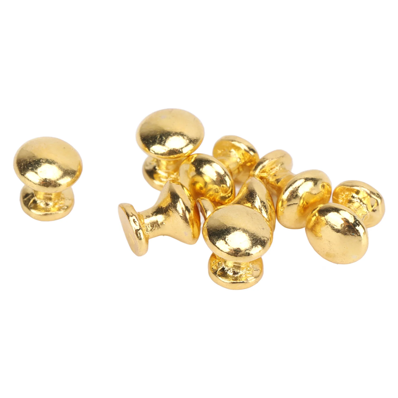 

ZK40 8pcs 1:12 Scale Miniature Round Head Pull Handle Metal Simple Style Dollhouse Door Handle Knobs