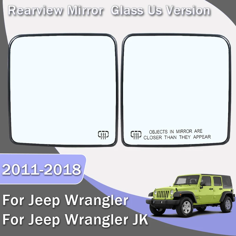 

Glass rear view mirror with heating, left and right rear view mirror for Jeep Wrangler JK 2011-2018, US version