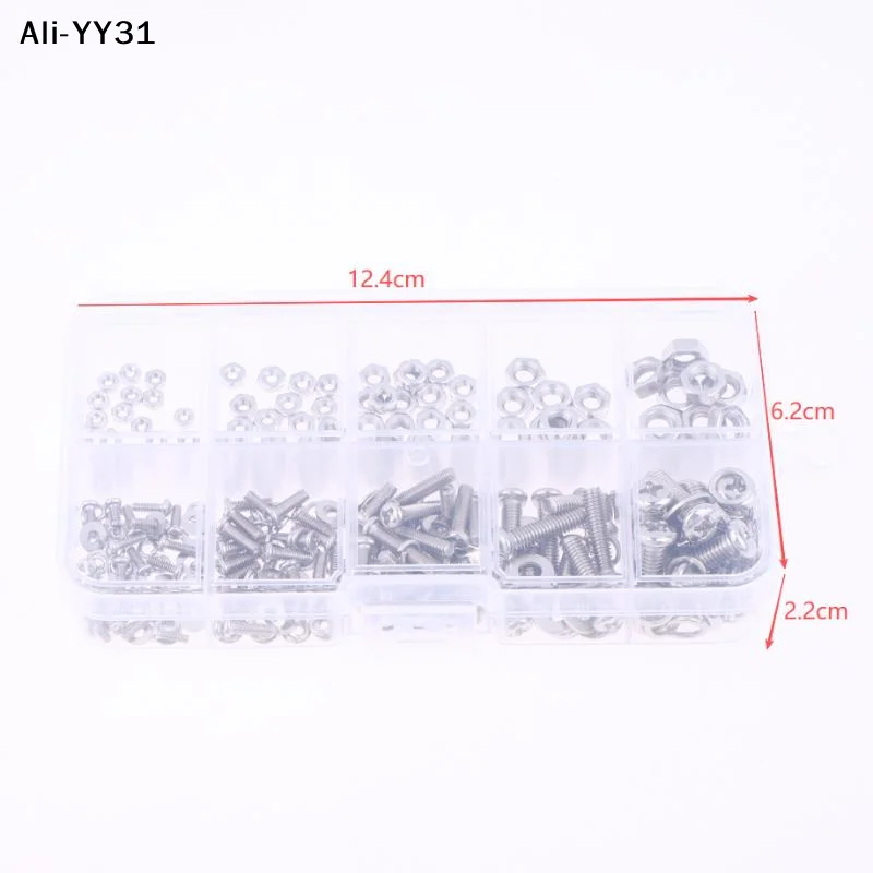 【YY3】320Pcs/Box Screws Nuts Washers Assortment Rustproof Metric Hardware Set M2 M2.5 M3 M4 M5 For DIY Home Repair Industrial Use