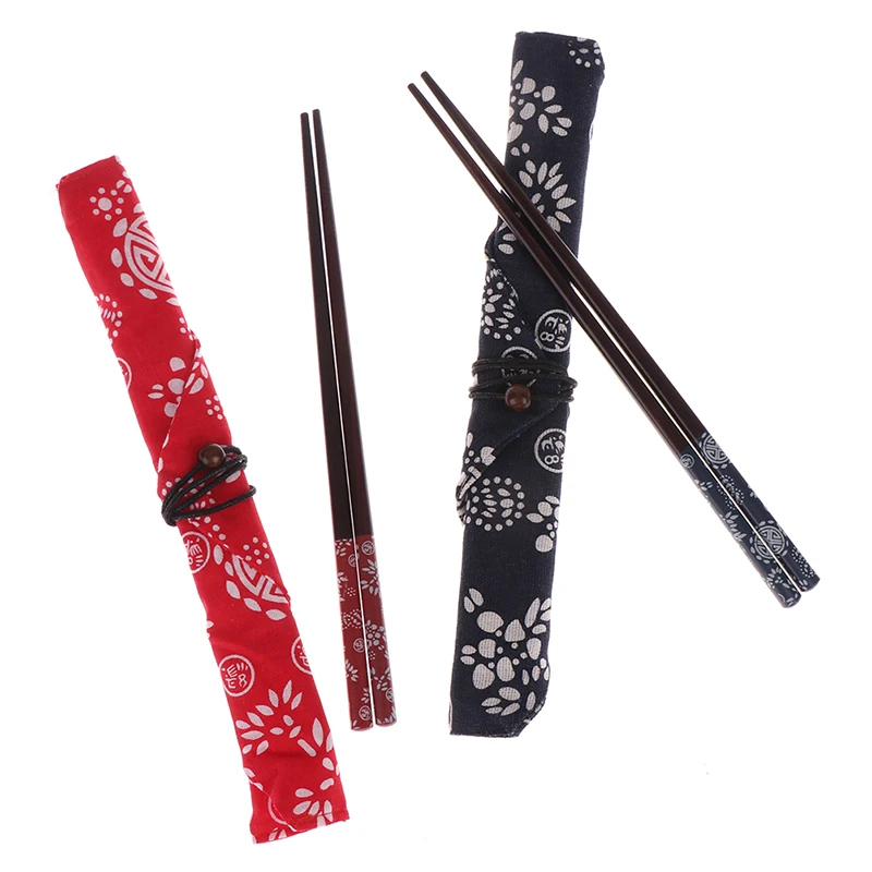 Japanese Chopsticks With Box Set Natural Ironwood Handmade Value Gift Sushi Chinese Food Reusable Portable Travel Tableware