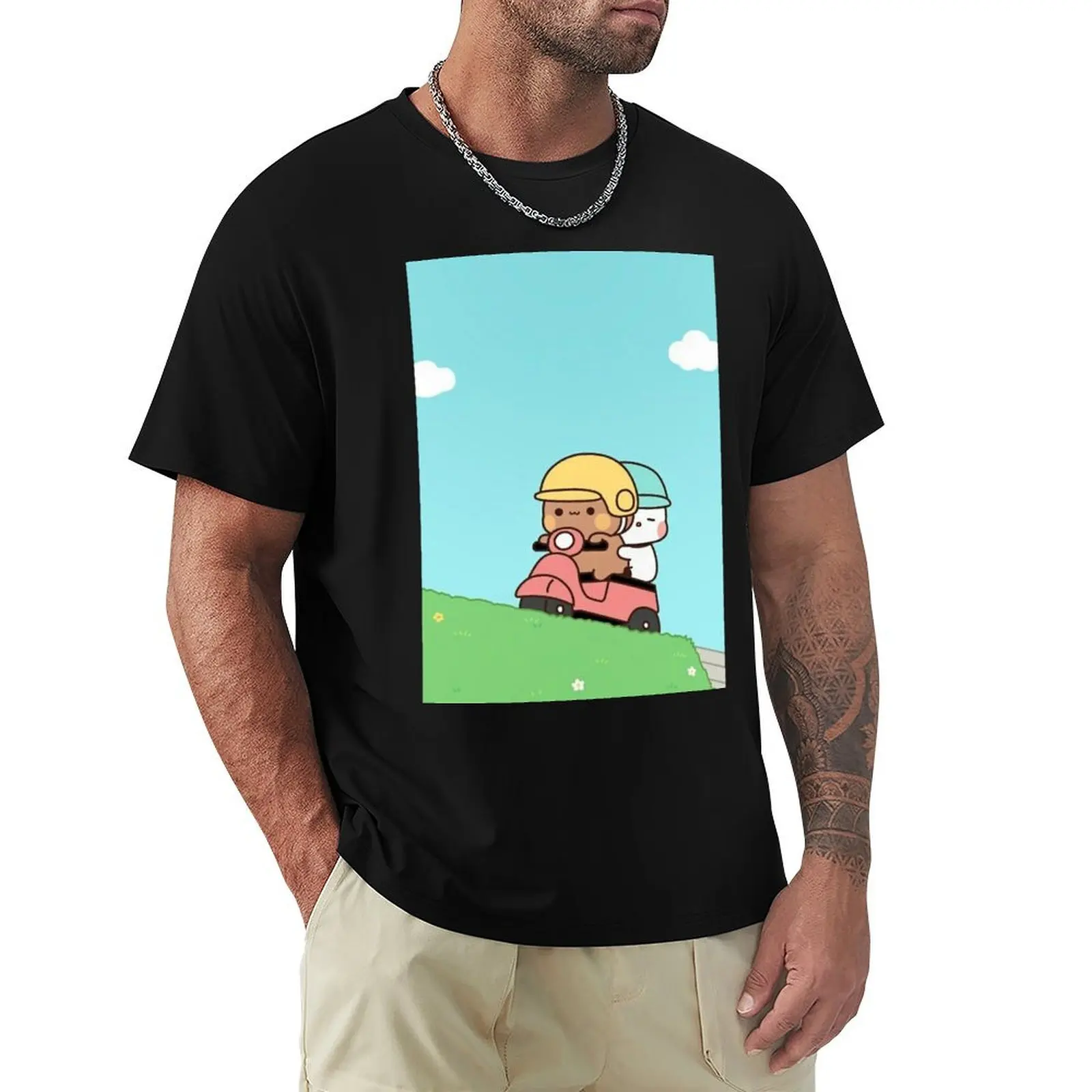 Cute Couple Bubu Dudu Are Going On A Ride T-Shirt Christmas Casual Tee Shirt