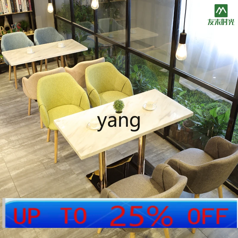 LMM dessert shop cold drinks cake shop Internet celebrity shop cafe marble casual dining table and chairs
