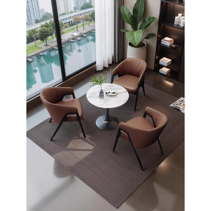 

Light luxury sales office Business negotiation tables and chairs Hotel cafe Beauty salon Home balcony Rock slab Internet celebri