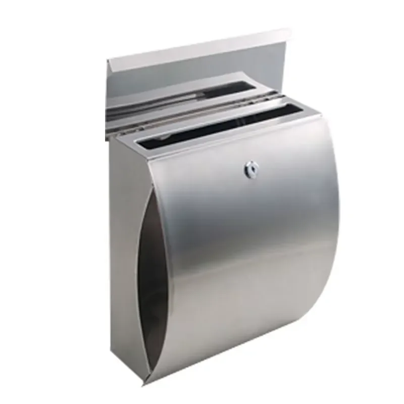 for Modern Wall Mounted Stainless Steel Mailbox with Lock and Key Silver Outdoor Letter Box  Family Parcel Delivery Storage
