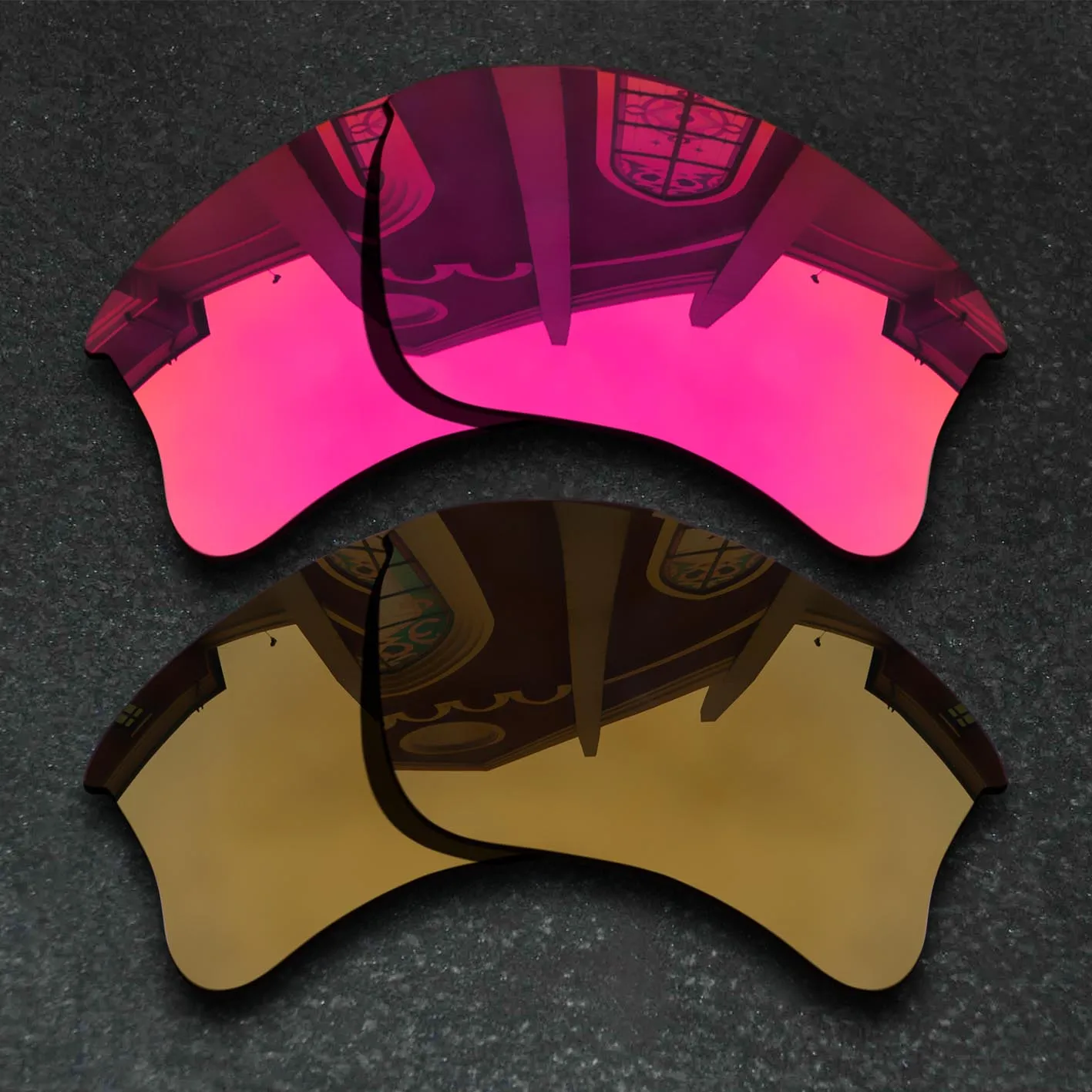 

Violet Red&Bronze Copper 2SETS Polarized Replacement Lenses for Oakley Flak Jacket