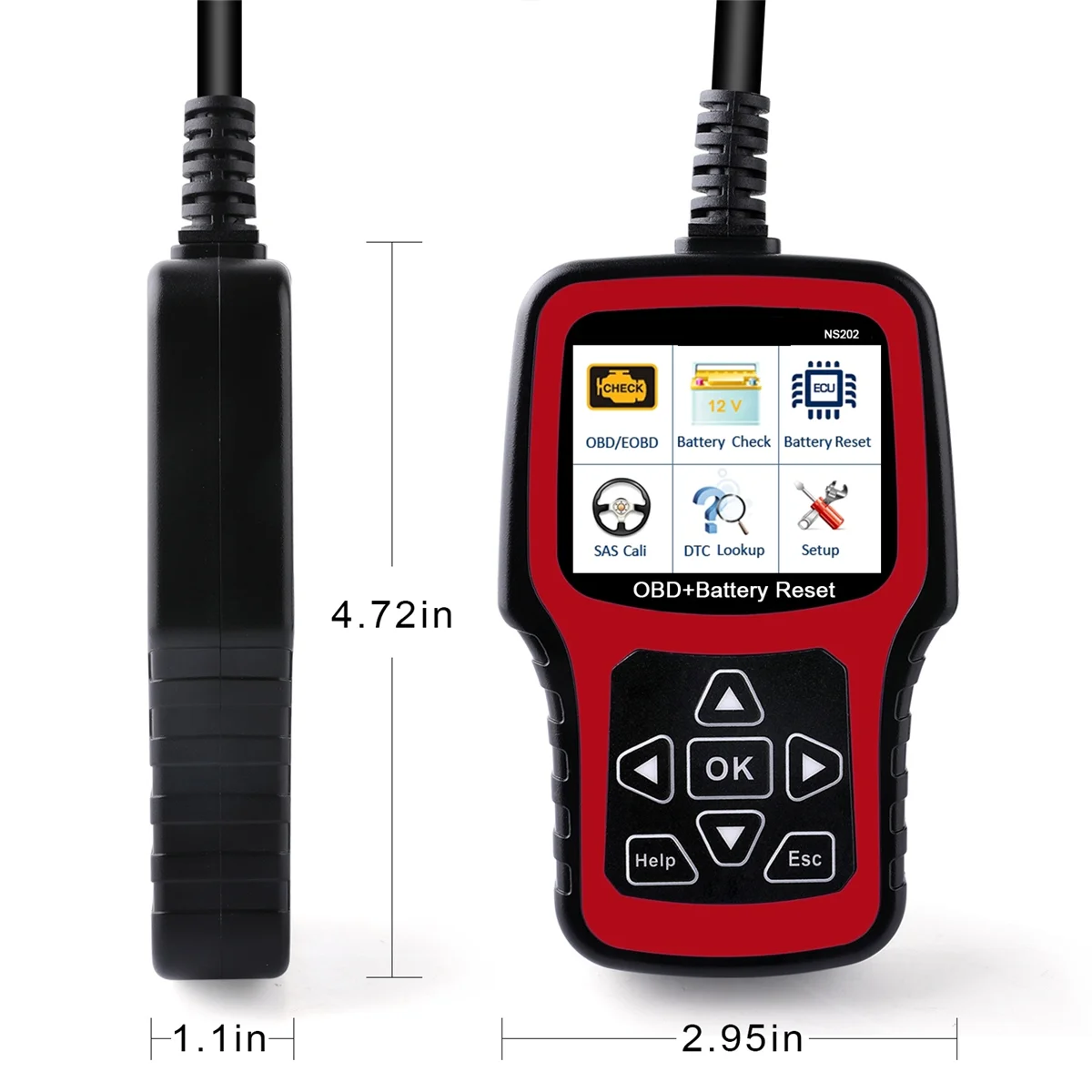 Инструмент регистрации батареи ABYC NS202 + диагностика OBD/EOBD поддерживает 10 тестовых режимов OBD/EOBD для AUDI, BMW, MINI, BENZ, PORSCHE