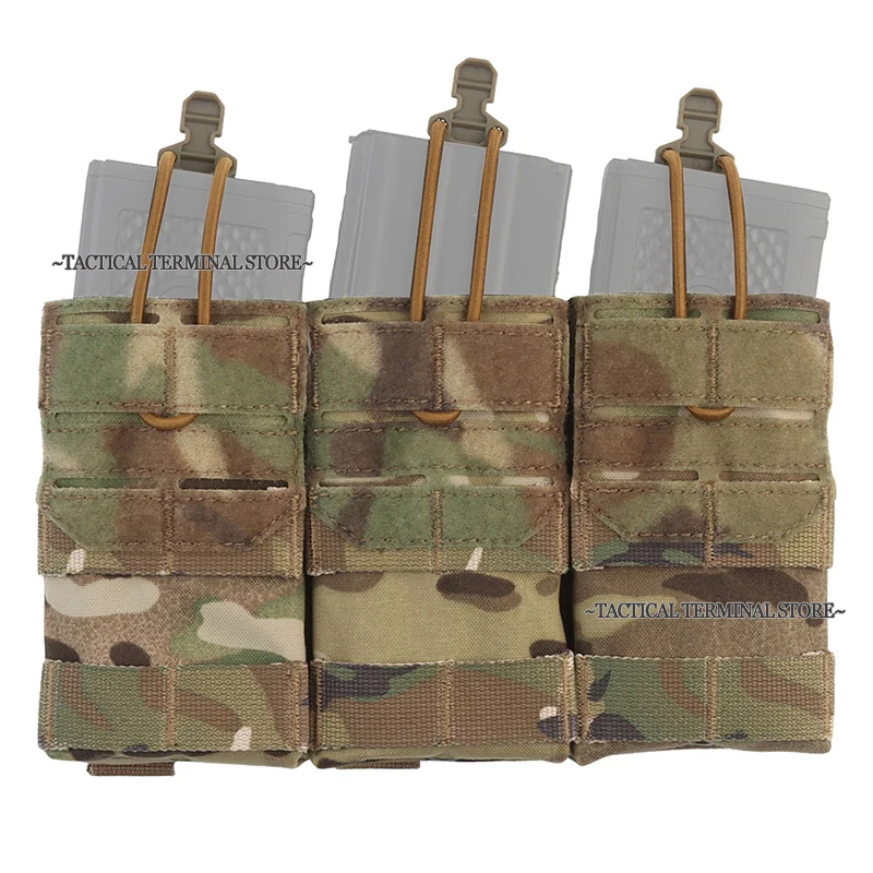

Triple Magazine Pouch 5.56 M4 M16 MOLLE Mag Pouch Elastic Rope Holder Tactical Airsoft Vest K series Plate Carrier Front Panel