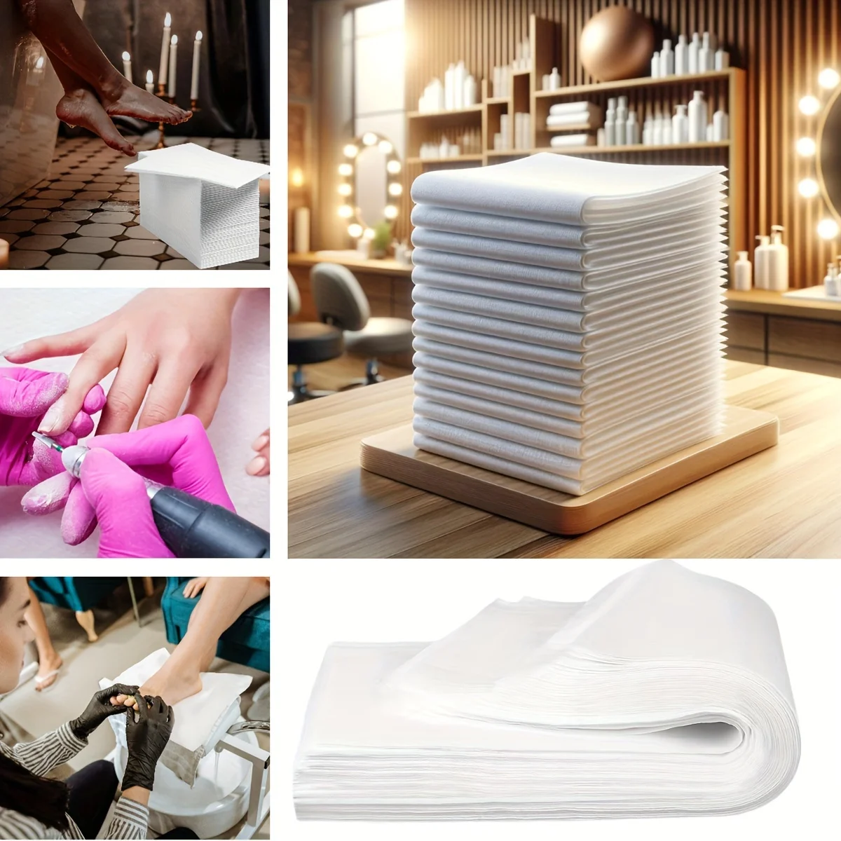 

Disposable enlarged thickened towel foot bath towel pad foot rubbing towel wood pulp plain towel nail towel foot spa store, comm