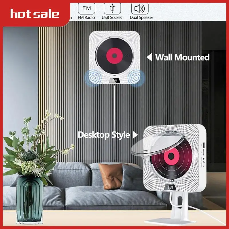 

CD Player Bluetooth USB Disk Portable Portable Music Player Remote Control Stereo Speaker AC220V EU Plug