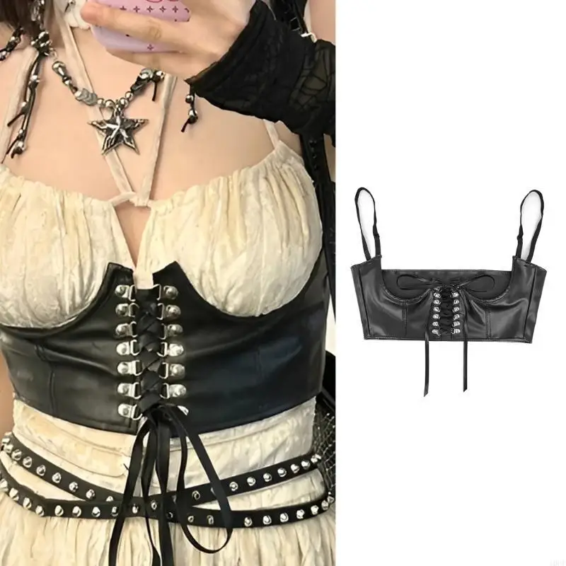 レースアップウエストベルトコルセットビンテージアンダーバストコルセットシェイプウェアワスピーベルト