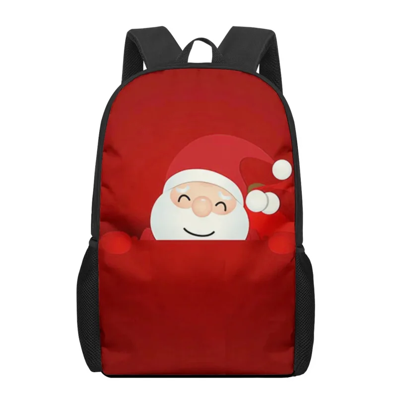 Sacs à dos d'impression de père Noël de Noël pour enfants, sacs d'école pour étudiants garçons et filles, sac à dos pour ordinateur portable adolescent, sac à dos de voyage décontracté