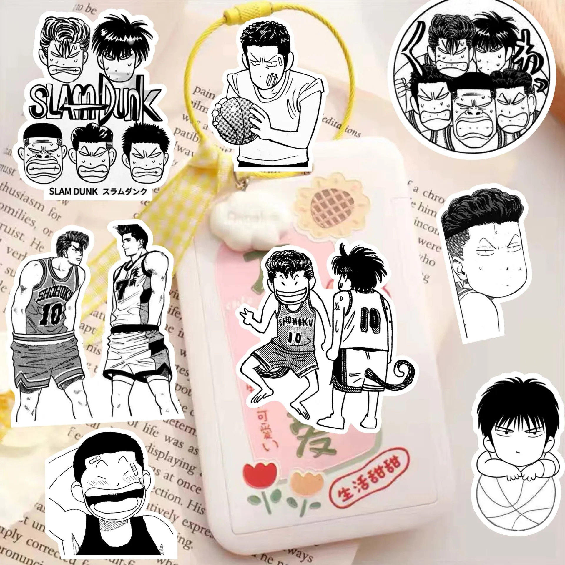 68pcs/set Cartoon New Anime SLAM DUNK Sakuragi Hanamichi Rukawa Kaede Kawaii Figure Waterproof Hand account DIY Sticker Gifts - view 5