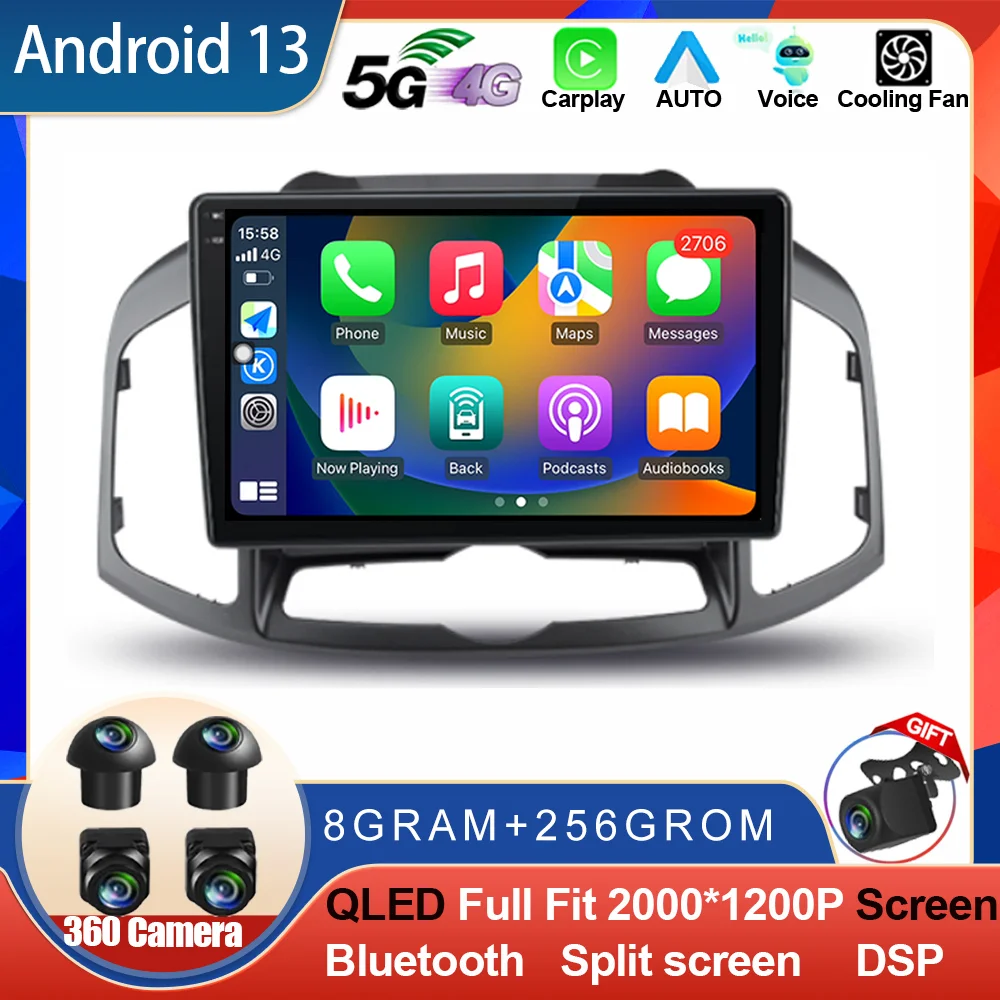 

Android 13 For Chevrolet Captiva 2011-2016 HD multimedia head unit Car Stereo Radio Android video Carplay 4G AM/RDS/DSP GPS