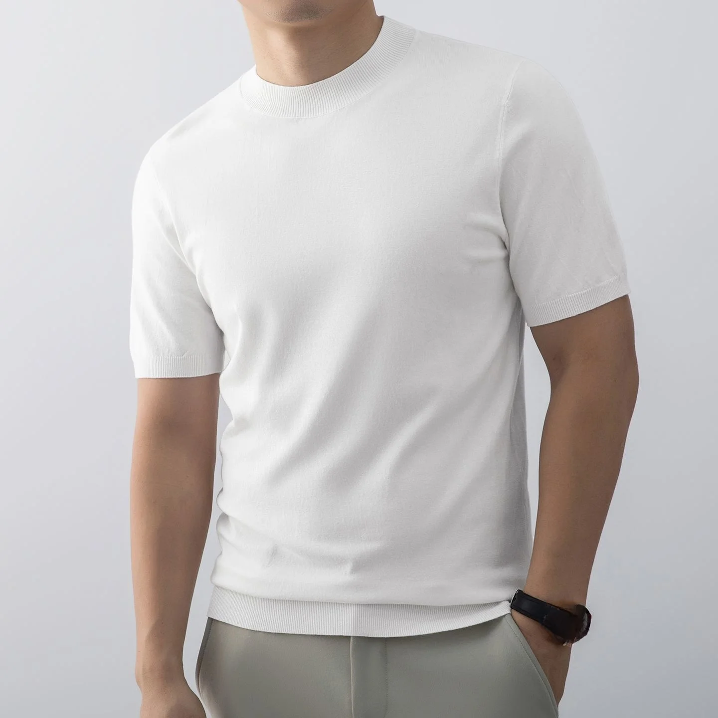 

Men's round Ne Knitwear ort Sve Casual Tight Fit Warmth Suppling Base irt Autumn Winter Faionable Color