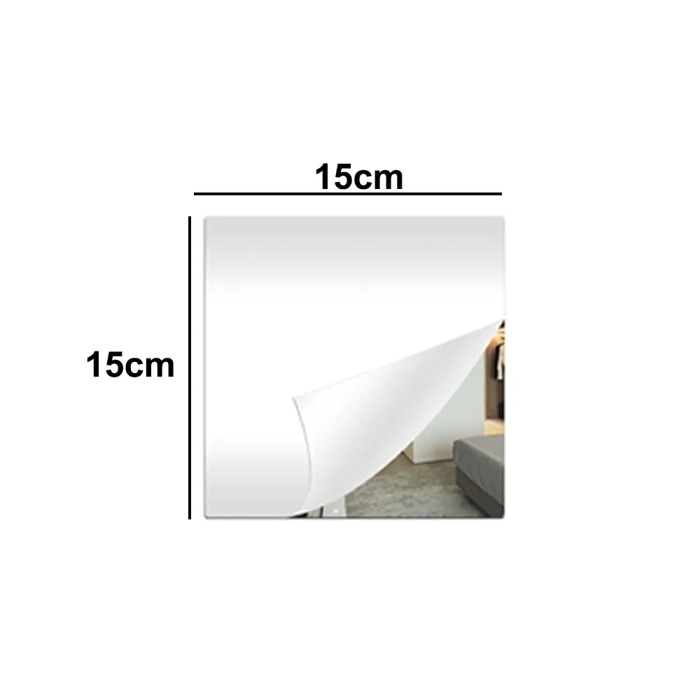 1pc Self Adhesive Acrylic Mirror Sheet Shatterproof 1.6mm Thick Non Glass Mirror Stickers Simple DIY Craft Mirror Tiles Bathroom
