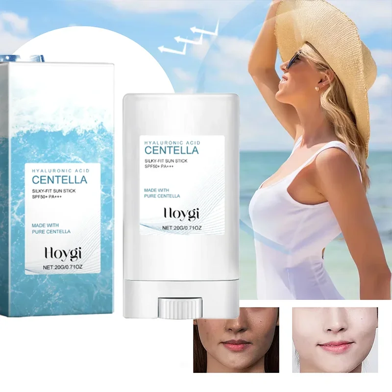 

SPF 50+ Hyaluronic Acid Sunscreen Stick Broad Spectrum Hydrating Non-Greasy Fast Absorbing for Face and Body On-The-Go Whitening